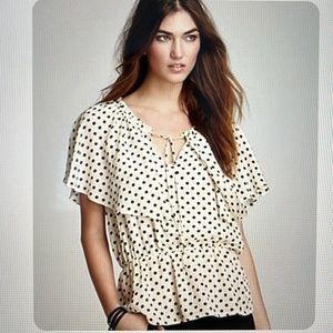 ALCEE Eva Polka Dot silk top. Size S